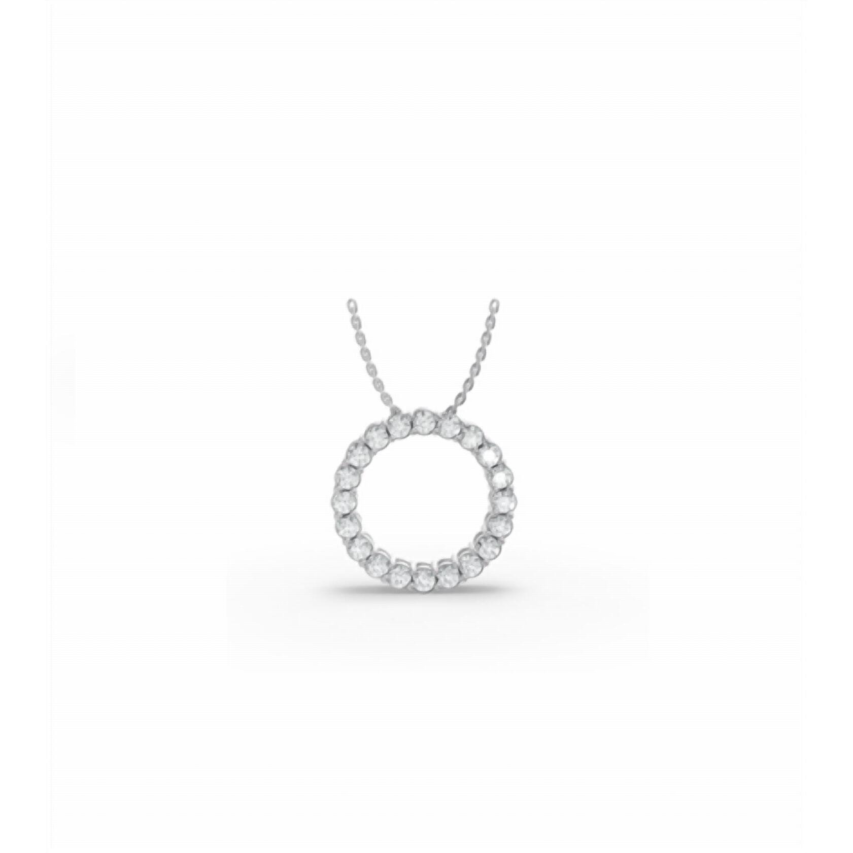 New Aamiaa 925ss Lab Grown Diamond Circle Pendant With Chain 0.25ctw In Silver